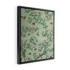 Antique Chinoiserie Peony Flower Bird Garden 1800 Framed Canvas Print Gallery Image 2