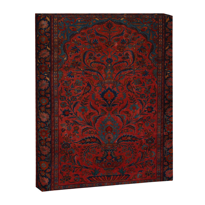 Antique Crimson Manchester Kashan Floral Persian Rug Print Canvas Print Gallery Image 1