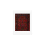 Antique Crimson Manchester Kashan Floral Persian Rug Print Art Print Gallery Image 1