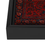 Antique Crimson Manchester Kashan Floral Persian Rug Print Framed Canvas Print Gallery Image 3