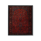 Antique Crimson Manchester Kashan Floral Persian Rug Print Framed Canvas Print Gallery Image 6