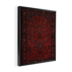 Antique Crimson Manchester Kashan Floral Persian Rug Print Framed Canvas Print Gallery Image 2