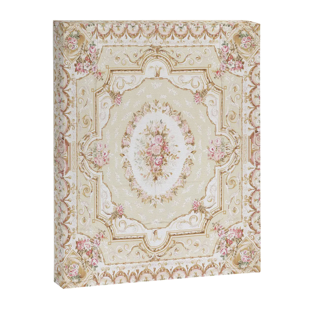 Antique French 19th Century Aubusson Rose Floral Canvas Print Gallery Image 6