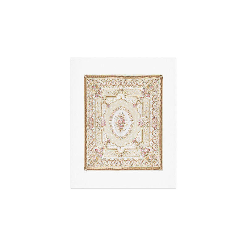 Antique French 19th Century Aubusson Rose Floral Art Print Gallery Image 1