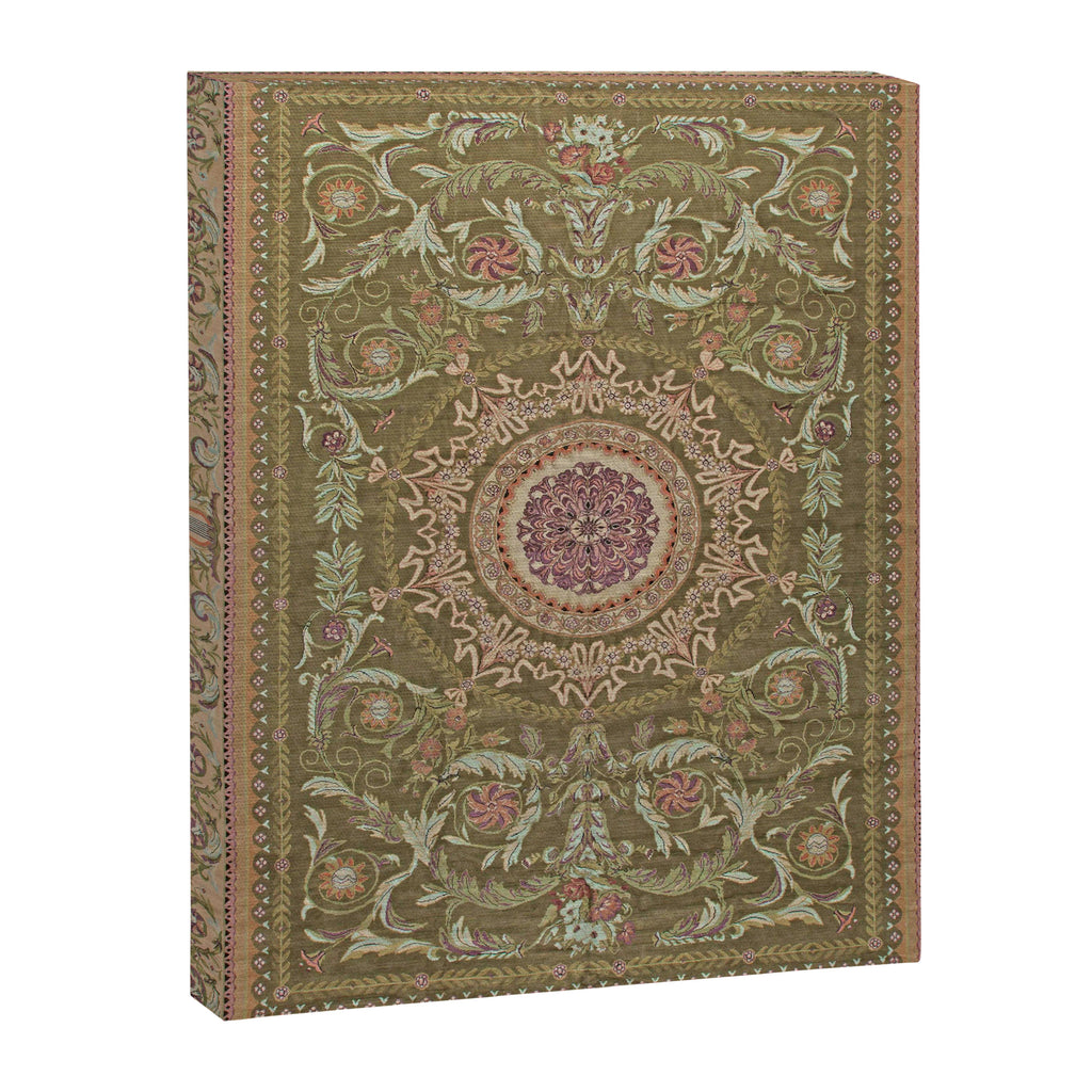 Antique French Art Nouveau Savonnerie Sage Green Blush Carpet Canvas Print Gallery Image 6