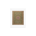 Antique French Art Nouveau Savonnerie Sage Green Blush Carpet Art Print Gallery Image 1