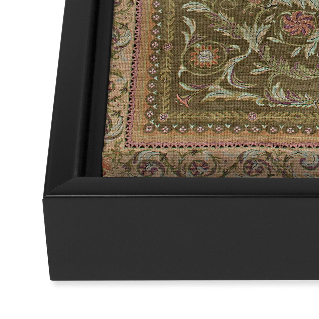 Antique French Art Nouveau Savonnerie Sage Green Blush Carpet Framed Canvas Print Gallery Image 3