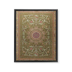 Antique French Art Nouveau Savonnerie Sage Green Blush Carpet Framed Canvas Print Gallery Image 6