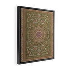 Antique French Art Nouveau Savonnerie Sage Green Blush Carpet Framed Canvas Print Gallery Image 2