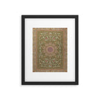 Antique French Art Nouveau Savonnerie Sage Green Blush Carpet Framed Art Print Gallery Image 5