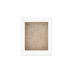 Antique French Aubusson Carpet Beige Rose Floral Art Print Gallery Image 1