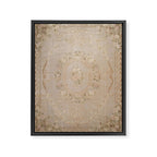 Antique French Aubusson Carpet Beige Rose Floral Framed Canvas Print Gallery Image 6