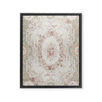 Antique French Aubusson Rose Sage Floral Framed Canvas Print Gallery Image 6
