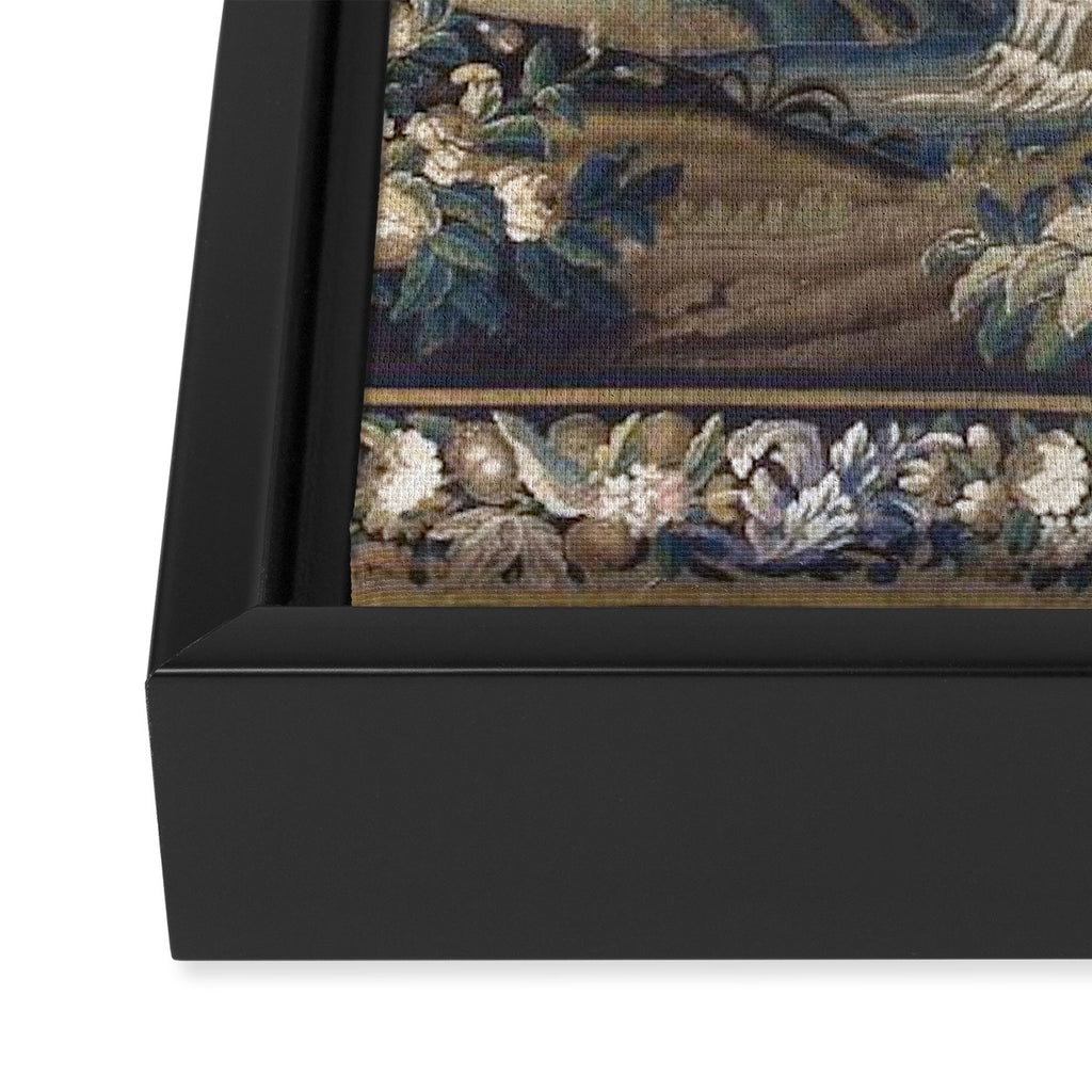 Antique French Aubusson Verdure Forest River Swans Tapestry Framed Canvas Print Gallery Image 3