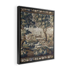 Antique French Aubusson Verdure Forest River Swans Tapestry Framed Canvas Print Gallery Image 2