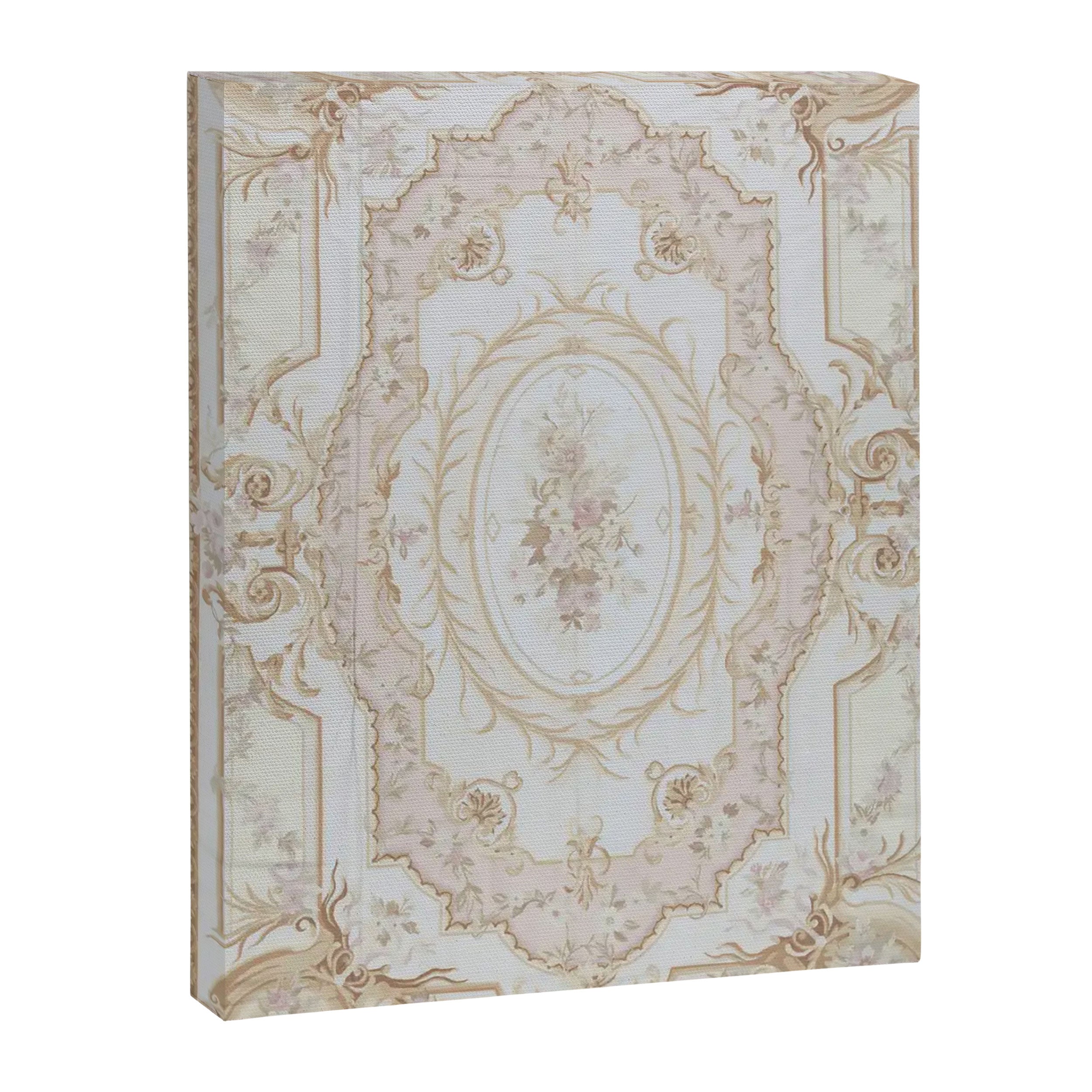Antique French Aubusson Vintage Rose Floral Canvas Print Gallery Image 6