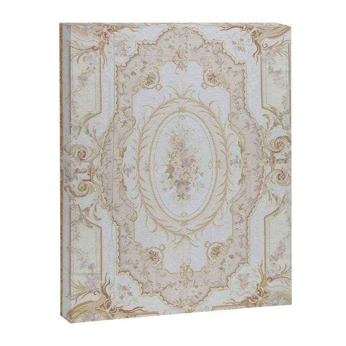 Antique French Aubusson Vintage Rose Floral Canvas Print Gallery Image 1