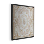 Antique French Aubusson Vintage Rose Floral Framed Canvas Print Gallery Image 2
