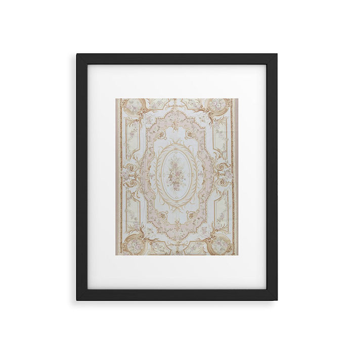 Antique French Aubusson Vintage Rose Floral Framed Art Print Gallery Image 1