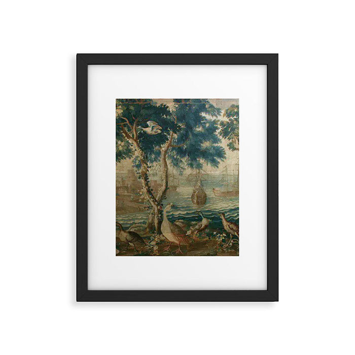 Antique French Louis XIV Beauvais Landscape Tapestry Framed Art Print Gallery Image 1