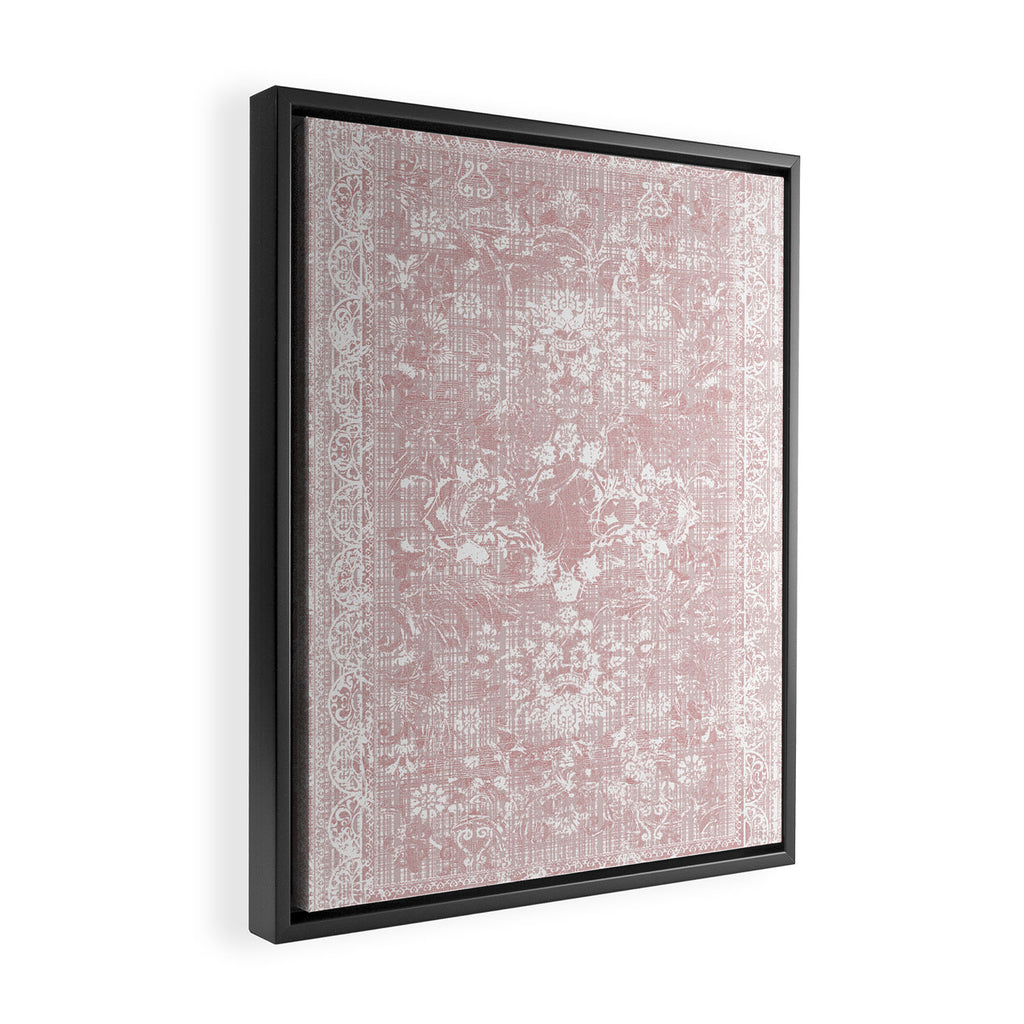 Antique French Oriental Faded Rose Framed Canvas Print Gallery Image 2
