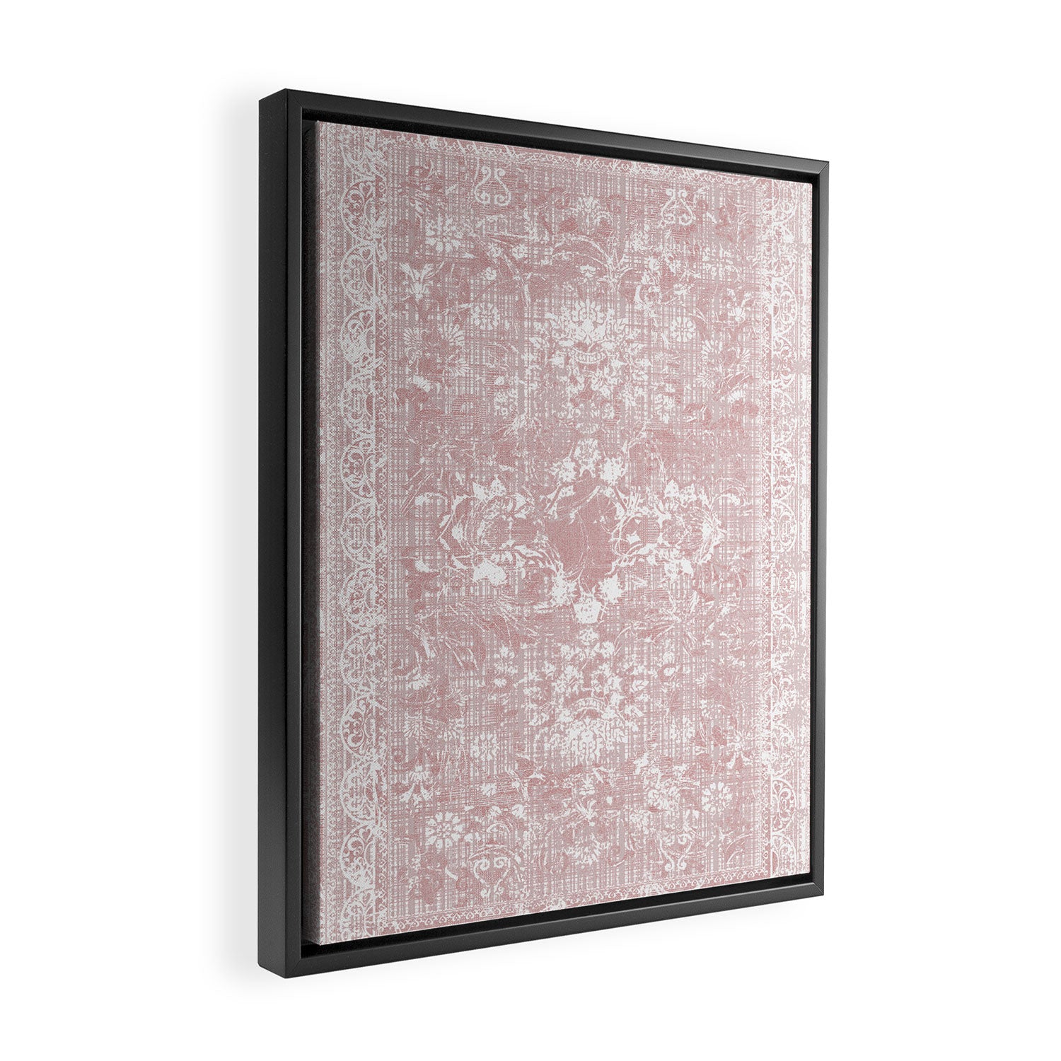 Antique French Oriental Faded Rose Framed Canvas Print Gallery Image 2