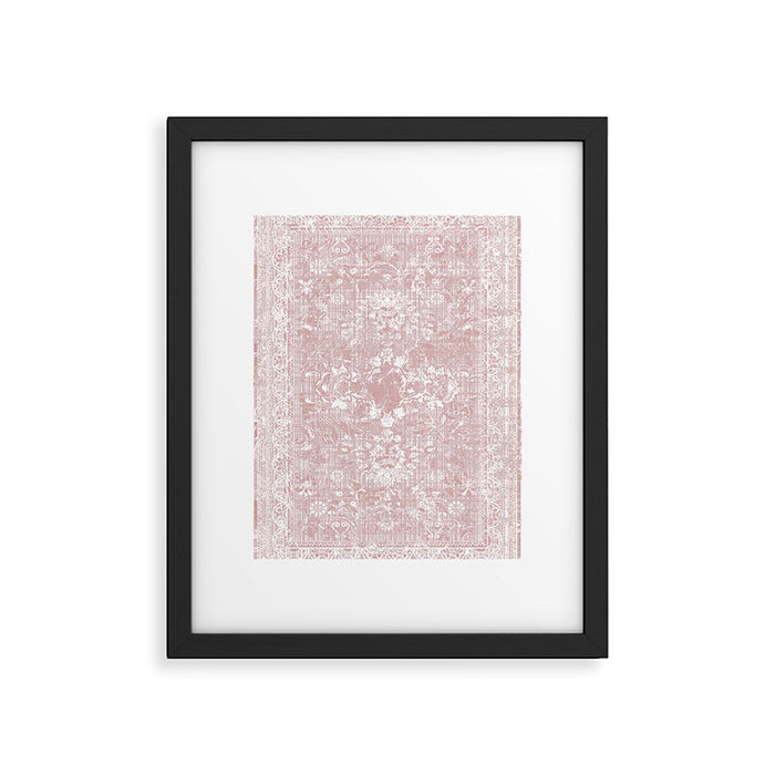 Antique French Oriental Faded Rose Framed Art Print Gallery Image 1