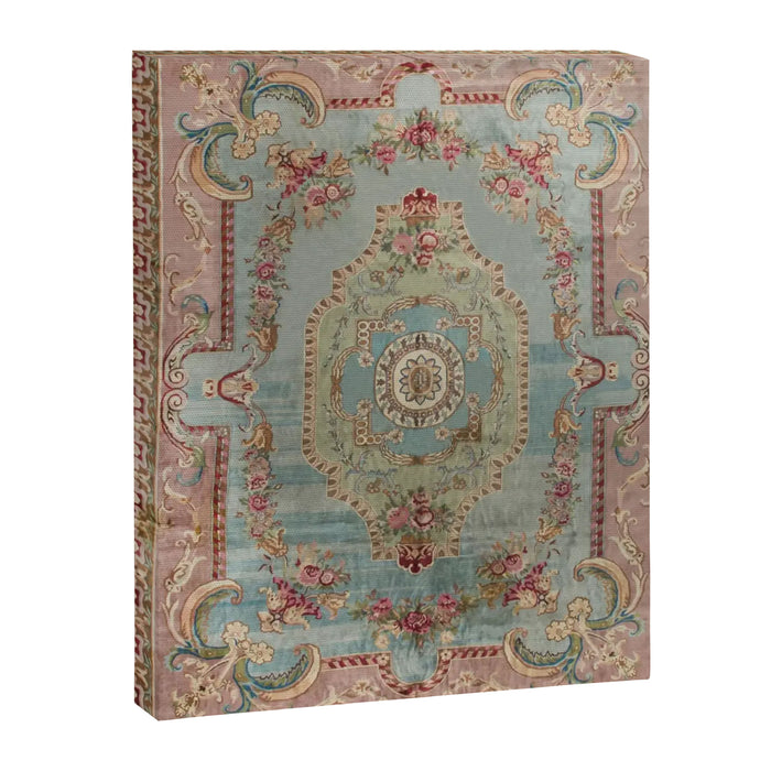 Antique French Rose Blue Aubusson  Canvas Print Gallery Image 1