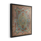 Antique French Rose Blue Aubusson  Framed Canvas Print Gallery Image 2