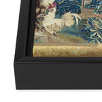 Antique French Verdure Chateau Fountain Tapestry Framed Canvas Print Gallery Image 3