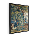 Antique French Verdure Chateau Fountain Tapestry Framed Canvas Print Gallery Image 2