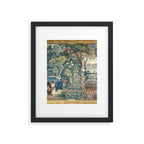 Antique French Verdure Chateau Fountain Tapestry Framed Art Print Gallery Image 5
