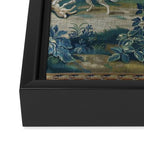 Antique French Verdure Hunting Scene Tapestry Framed Canvas Print Gallery Image 3