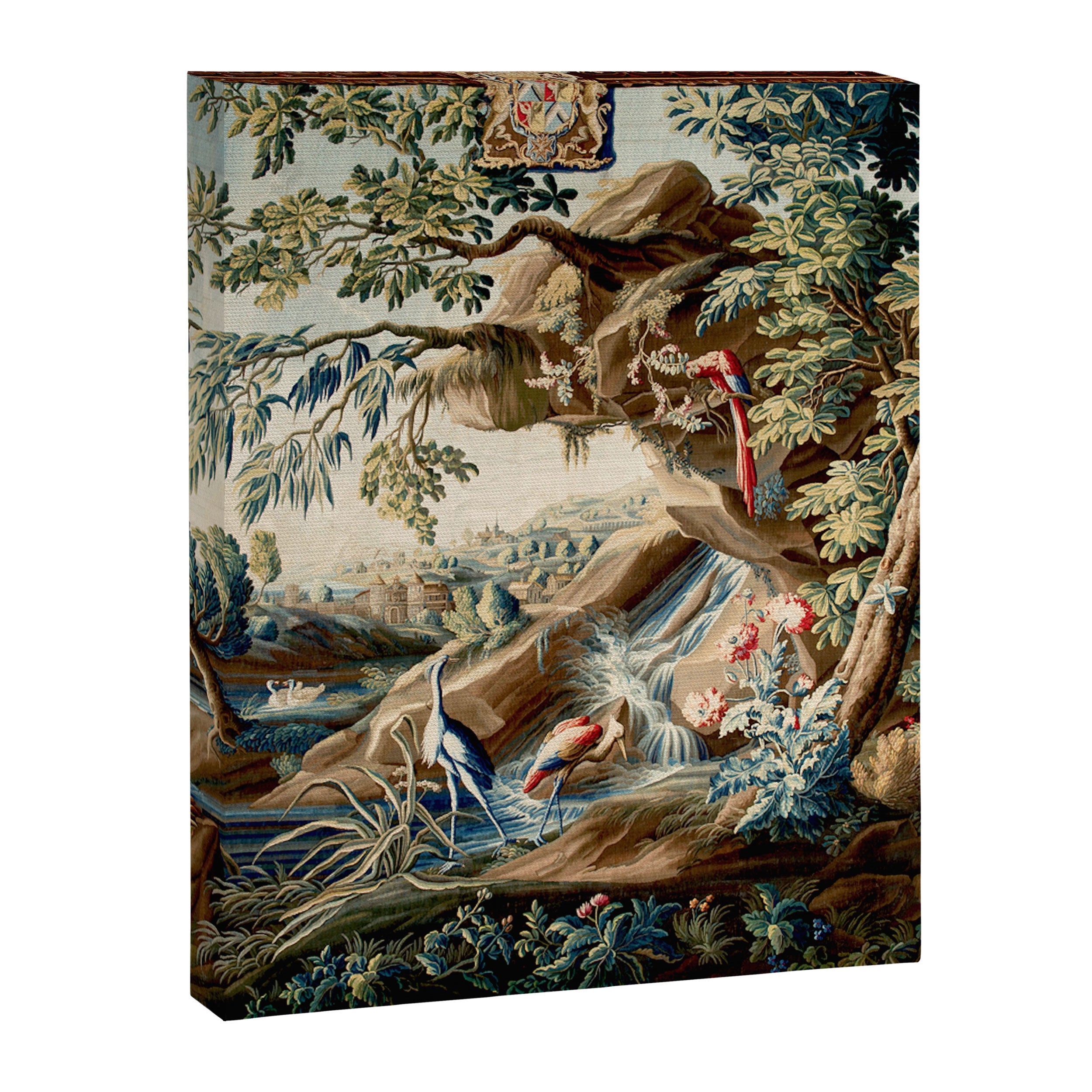 Antique French Verdure Magical Forest Landscape Tapestry Canvas Print Gallery Image 8