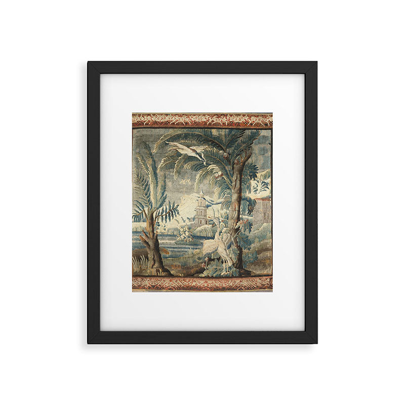 Antique French Verdure Pagoda Tapestry Framed Art Print Gallery Image 6