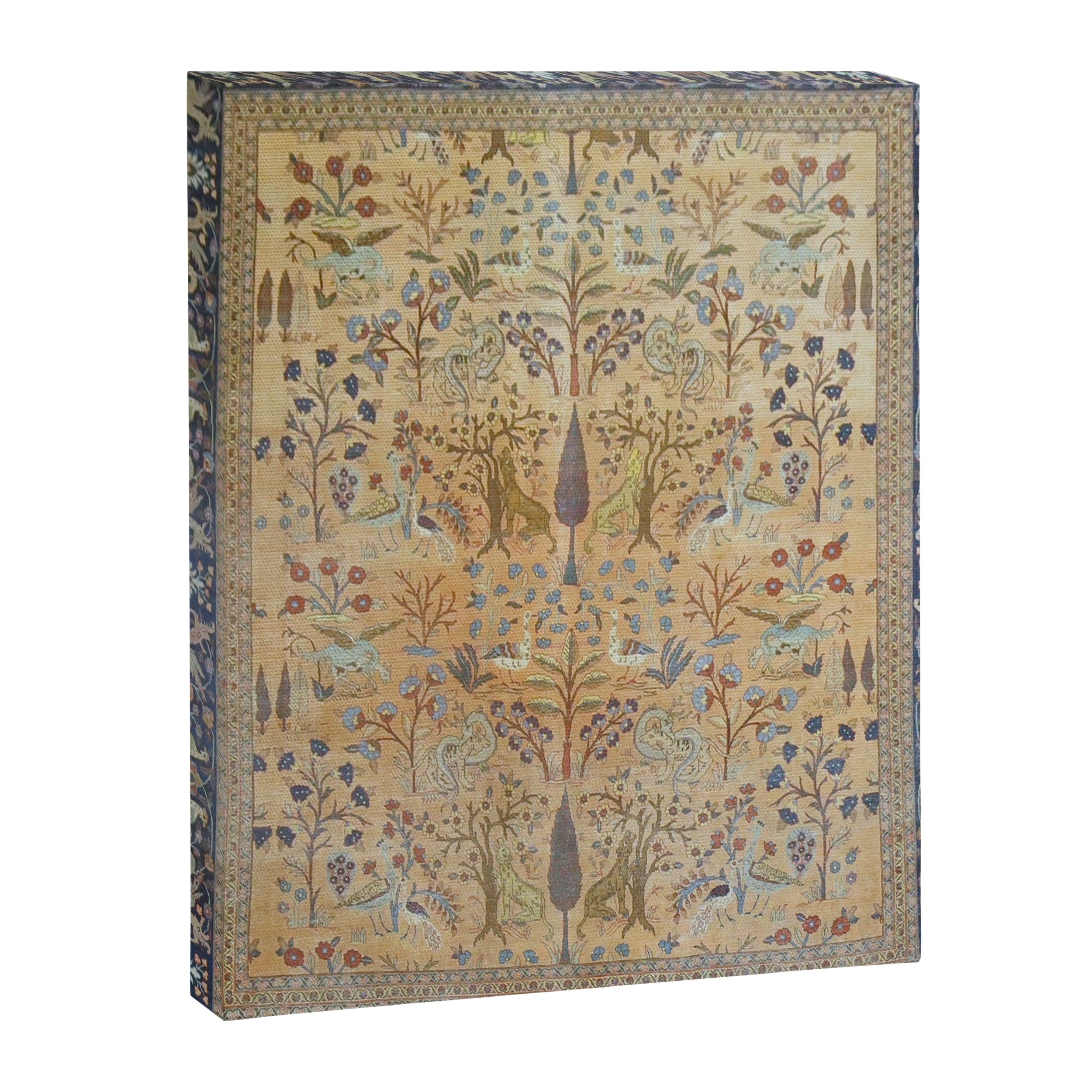Antique Golden Animal Forest Persian Tabriz Rug Print Canvas Print Gallery Image 6