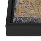 Antique Golden Animal Forest Persian Tabriz Rug Print Framed Canvas Print Gallery Image 3