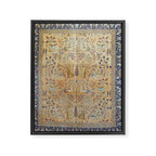 Antique Golden Animal Forest Persian Tabriz Rug Print Framed Canvas Print Gallery Image 6