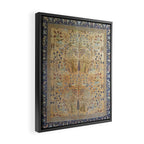 Antique Golden Animal Forest Persian Tabriz Rug Print Framed Canvas Print Gallery Image 2