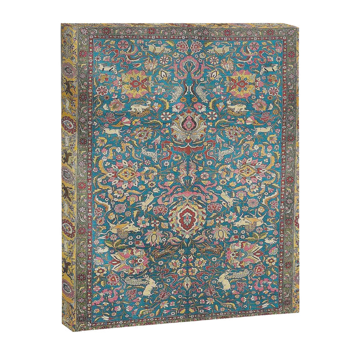 Antique Golden Blue Tehran Persian Rug Canvas Print Gallery Image 1