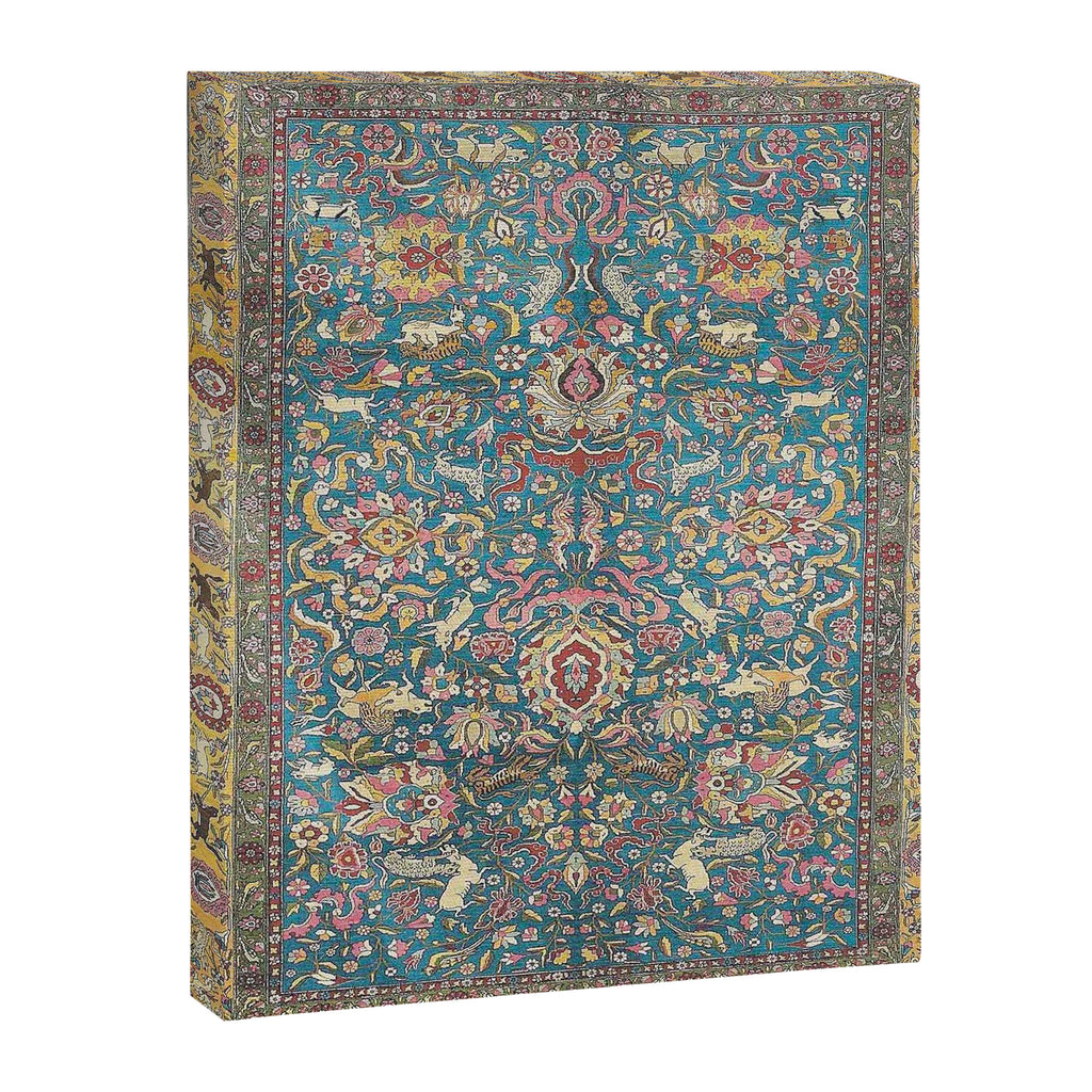 Antique Golden Blue Tehran Persian Rug Canvas Print Gallery Image 6