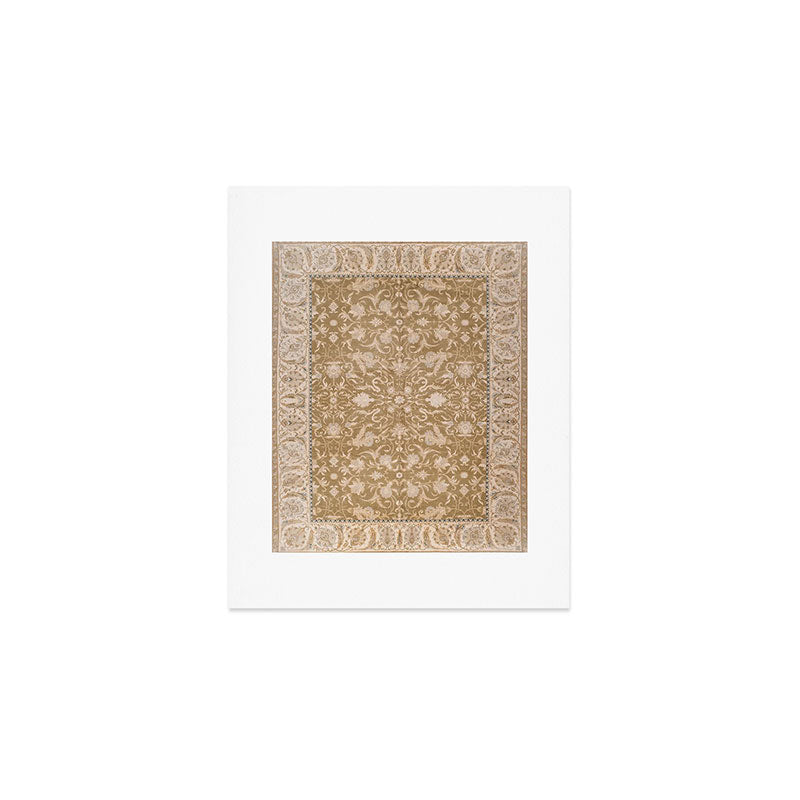 Antique Indian Savonnerie Caramel Beige Art Print Gallery Image 1