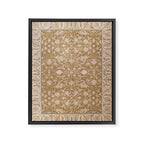 Antique Indian Savonnerie Caramel Beige Framed Canvas Print Gallery Image 6
