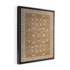 Antique Indian Savonnerie Caramel Beige Framed Canvas Print Gallery Image 2