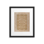 Antique Indian Savonnerie Caramel Beige Framed Art Print Gallery Image 5