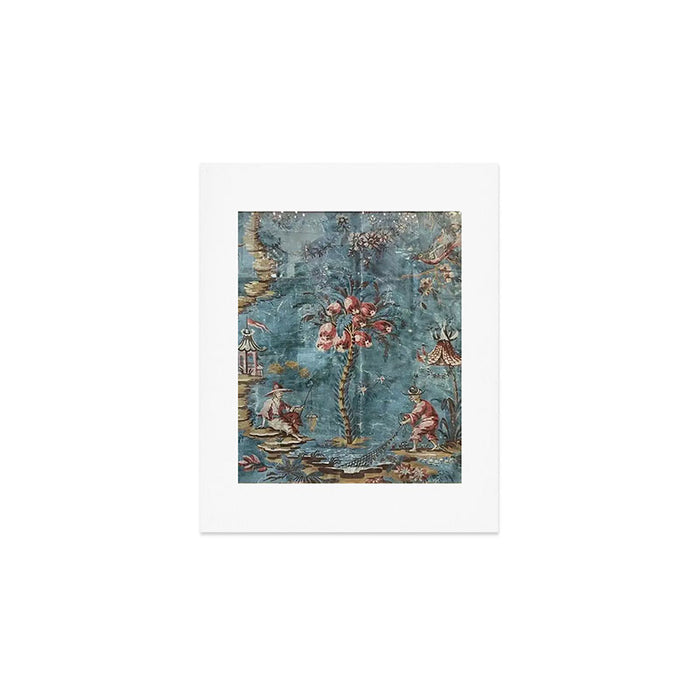 Antique Italian Chinoiserie 18th Century Fresco Art Print Gallery Image 1