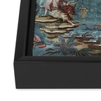 Antique Italian Chinoiserie 18th Century Fresco Framed Canvas Print Gallery Image 3