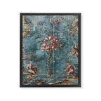 Antique Italian Chinoiserie 18th Century Fresco Framed Canvas Print Gallery Image 6