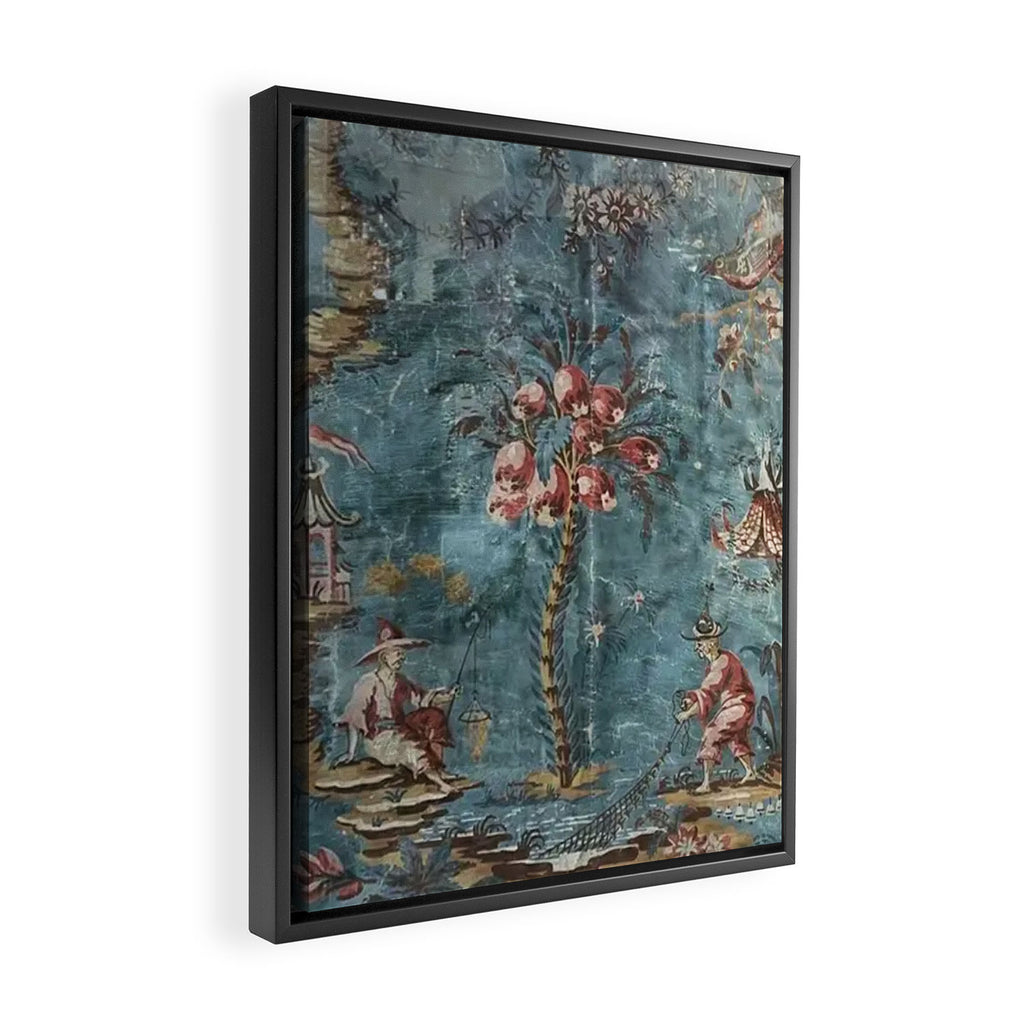 Antique Italian Chinoiserie 18th Century Fresco Framed Canvas Print Gallery Image 2