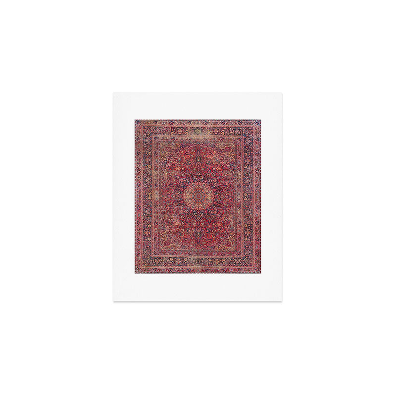 Antique Kashmar Persian Rose Red Art Print Gallery Image 1